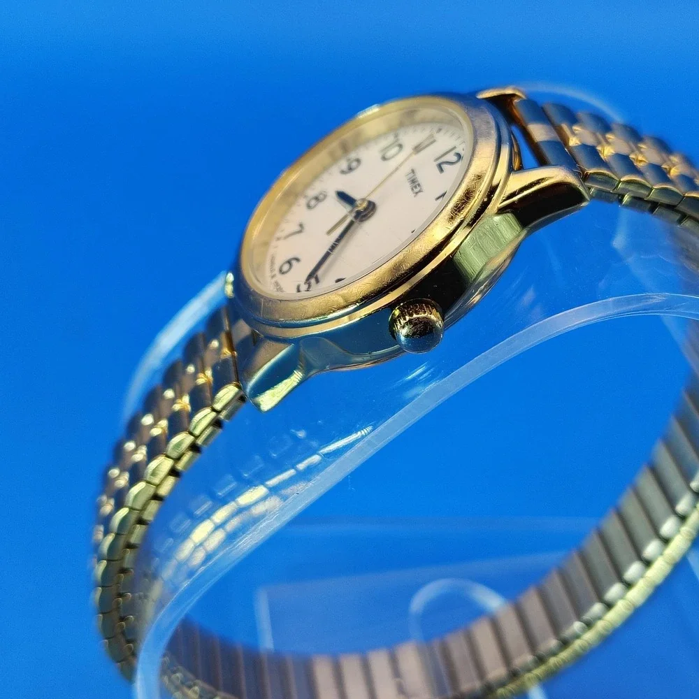 Vintage 1996 Timex Indiglo‎ Date 25mm Women's Quartz Watch Gold Size 4-8+